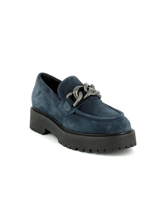 mocassino da donna in camoscio blu NERO GIARDINI | I205110D207